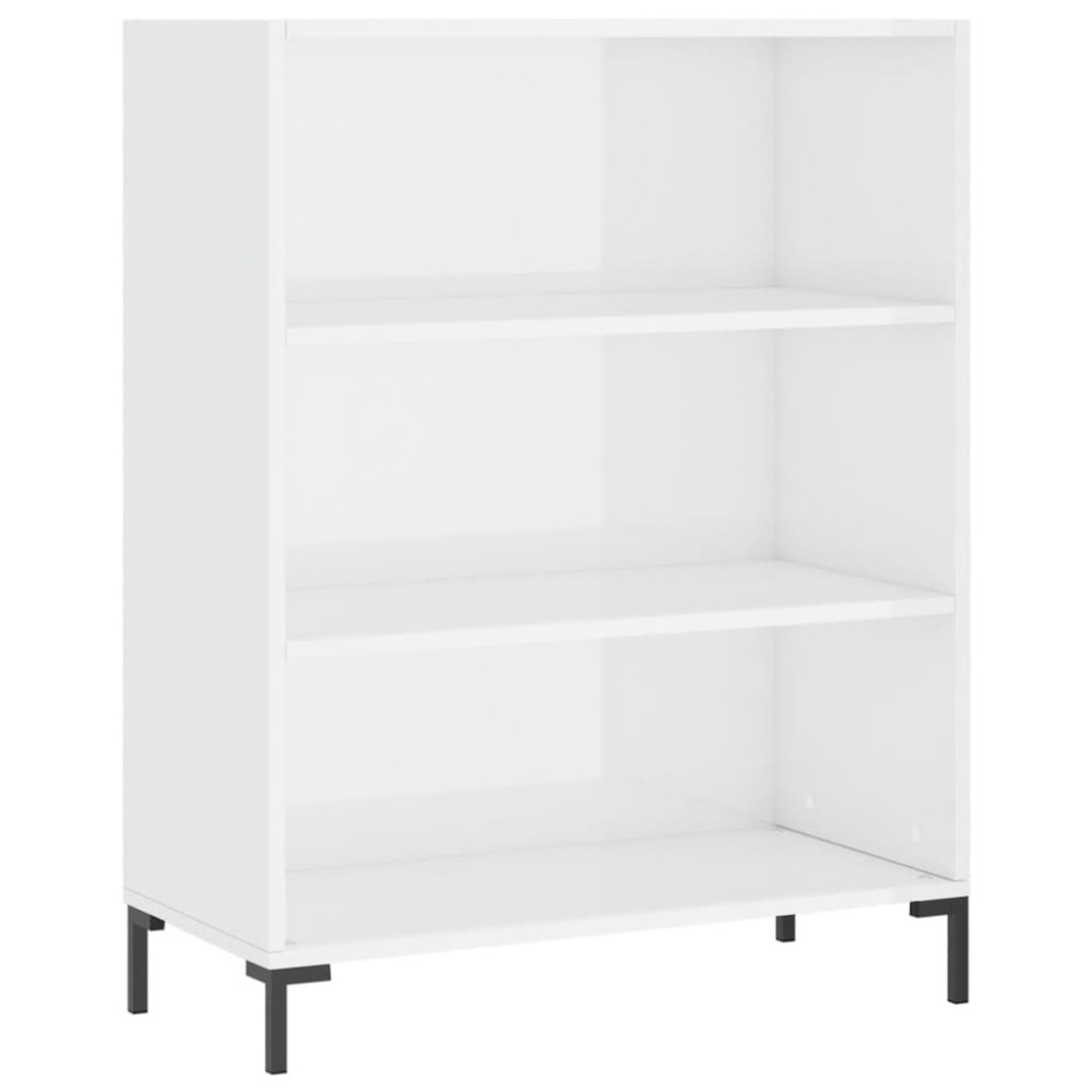vidaXL Bibliotecă, alb extralucios, 69,5x32,5x90 cm, lemn prelucrat