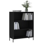 vidaXL Dulap cu rafturi, negru, 69,5x32,5x90 cm, lemn compozit vidaXL Dulap cu rafturi, negru, 69,5x32,5x90 cm, lemn compozit