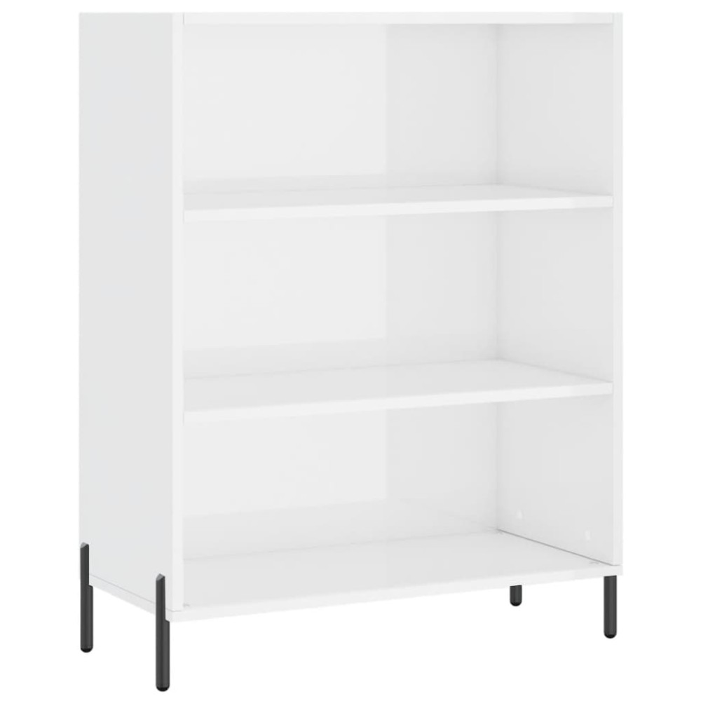 vidaXL Dulap cu rafturi alb extralucios 69,5x32,5x90 cm lemn compozit