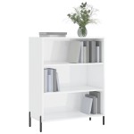 vidaXL Dulap cu rafturi alb extralucios 69,5x32,5x90 cm lemn compozit vidaXL Dulap cu rafturi alb extralucios 69,5x32,5x90 cm lemn compozit