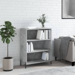 vidaXL Dulap cu rafturi, gri beton, 69,5x32,5x90 cm, lemn compozit vidaXL Dulap cu rafturi, gri beton, 69,5x32,5x90 cm, lemn compozit