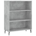 vidaXL Dulap cu rafturi, gri beton, 69,5x32,5x90 cm, lemn compozit