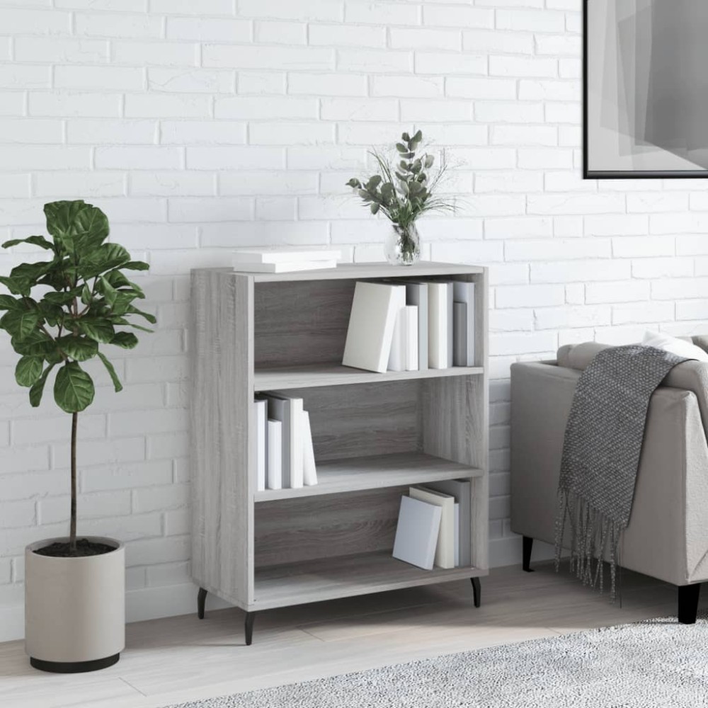 vidaXL Dulap cu rafturi, gri sonoma, 69,5x32,5x90 cm, lemn compozit