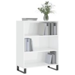 vidaXL Dulap cu rafturi alb extralucios 69,5x32,5x90 cm lemn compozit