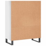 vidaXL Dulap cu rafturi alb extralucios 69,5x32,5x90 cm lemn compozit