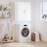 vidaXL Dulap cu montaj pe perete, alb, 69,5x34x90 cm vidaXL Dulap cu montaj pe perete, alb, 69,5x34x90 cm