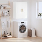 vidaXL Dulap cu montaj pe perete, alb, 69,5x34x90 cm vidaXL Dulap cu montaj pe perete, alb, 69,5x34x90 cm