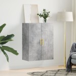 vidaXL Dulap cu montaj pe perete, gri beton, 69,5x34x90 cm