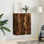 vidaXL Dulap montat pe perete, stejar fumuriu, 69,5x34x90 cm