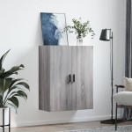 vidaXL Dulap montat pe perete, gri sonoma, 69,5x34x90 cm