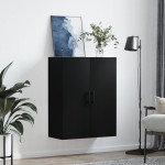 vidaXL Dulap cu montaj pe perete, negru, 69,5x34x90 cm vidaXL Dulap cu montaj pe perete, negru, 69,5x34x90 cm