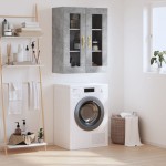 vidaXL Dulap cu montaj pe perete, gri beton, 69,5x34x90 cm vidaXL Dulap cu montaj pe perete, gri beton, 69,5x34x90 cm