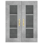 vidaXL Dulap cu montaj pe perete, gri beton, 69,5x34x90 cm vidaXL Dulap cu montaj pe perete, gri beton, 69,5x34x90 cm