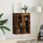 vidaXL Dulap montat pe perete, stejar fumuriu, 69,5x34x90 cm
