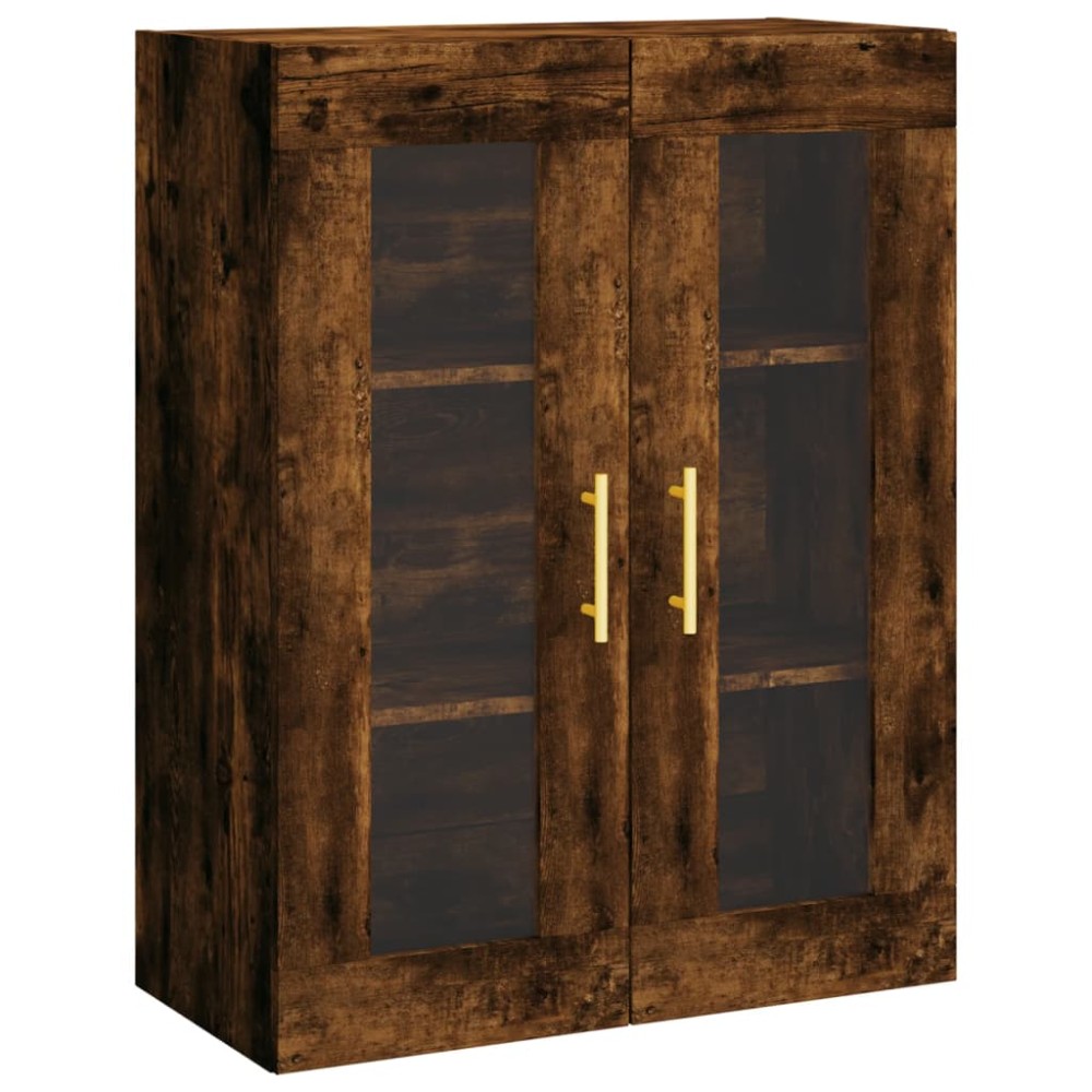 vidaXL Dulap montat pe perete, stejar fumuriu, 69,5x34x90 cm