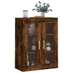 vidaXL Dulap montat pe perete, stejar fumuriu, 69,5x34x90 cm