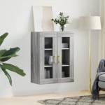 vidaXL Dulap montat pe perete, gri sonoma, 69,5x34x90 cm