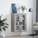 vidaXL Dulap montat pe perete, gri sonoma, 69,5x34x90 cm