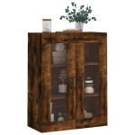 vidaXL Dulap montat pe perete, stejar fumuriu, 69,5x34x90 cm