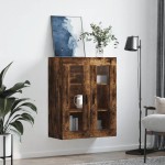 vidaXL Dulap montat pe perete, stejar fumuriu, 69,5x34x90 cm