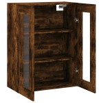 vidaXL Dulap montat pe perete, stejar fumuriu, 69,5x34x90 cm