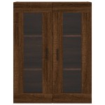 vidaXL Dulap montat pe perete, stejar maro, 69,5x34x90 cm