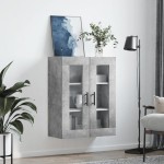 vidaXL Dulap cu montaj pe perete, gri beton, 69,5x34x90 cm vidaXL Dulap cu montaj pe perete, gri beton, 69,5x34x90 cm