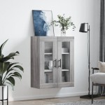 vidaXL Dulap montat pe perete, gri sonoma, 69,5x34x90 cm