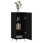 vidaXL Servantă, negru, 34,5x34x90 cm, lemn compozit