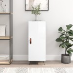 vidaXL Servantă, alb extralucios, 34,5x34x90 cm, lemn compozit vidaXL Servantă, alb extralucios, 34,5x34x90 cm, lemn compozit