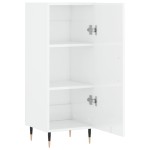 vidaXL Servantă, alb extralucios, 34,5x34x90 cm, lemn compozit