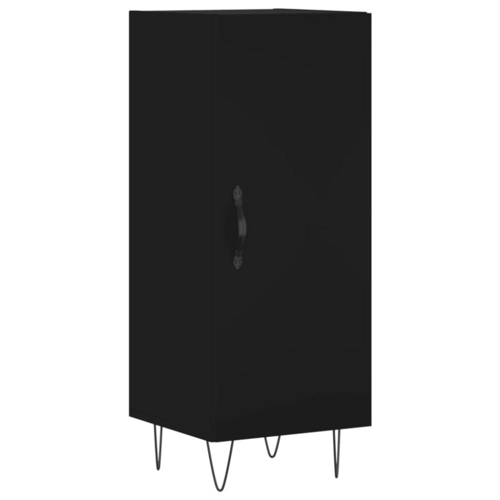 vidaXL Servantă, negru, 34,5x34x90 cm, lemn compozit