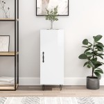 vidaXL Servantă, alb extralucios, 34,5x34x90 cm, lemn compozit vidaXL Servantă, alb extralucios, 34,5x34x90 cm, lemn compozit