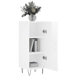 vidaXL Servantă, alb extralucios, 34,5x34x90 cm, lemn compozit vidaXL Servantă, alb extralucios, 34,5x34x90 cm, lemn compozit