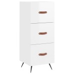 vidaXL Servantă, alb extralucios, 34,5x34x90 cm, lemn compozit vidaXL Servantă, alb extralucios, 34,5x34x90 cm, lemn compozit