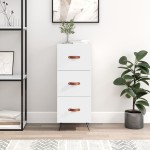 vidaXL Servantă, alb extralucios, 34,5x34x90 cm, lemn compozit vidaXL Servantă, alb extralucios, 34,5x34x90 cm, lemn compozit
