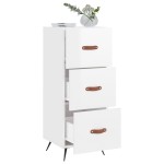 vidaXL Servantă, alb extralucios, 34,5x34x90 cm, lemn compozit vidaXL Servantă, alb extralucios, 34,5x34x90 cm, lemn compozit