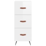 vidaXL Servantă, alb extralucios, 34,5x34x90 cm, lemn compozit vidaXL Servantă, alb extralucios, 34,5x34x90 cm, lemn compozit