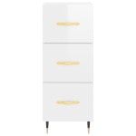 vidaXL Servantă, alb extralucios, 34,5x34x90 cm, lemn compozit vidaXL Servantă, alb extralucios, 34,5x34x90 cm, lemn compozit