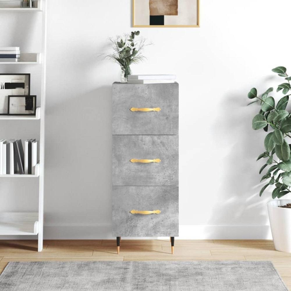 vidaXL Servantă, gri beton, 34,5x34x90 cm, lemn compozit