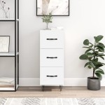 vidaXL Servantă, alb, 34,5x34x90 cm, lemn compozit vidaXL Servantă, alb, 34,5x34x90 cm, lemn compozit