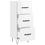 vidaXL Servantă, alb extralucios, 34,5x34x90 cm, lemn compozit