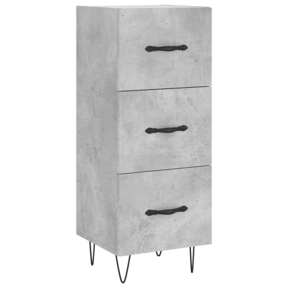 vidaXL Servantă, gri beton, 34,5x34x90 cm, lemn compozit