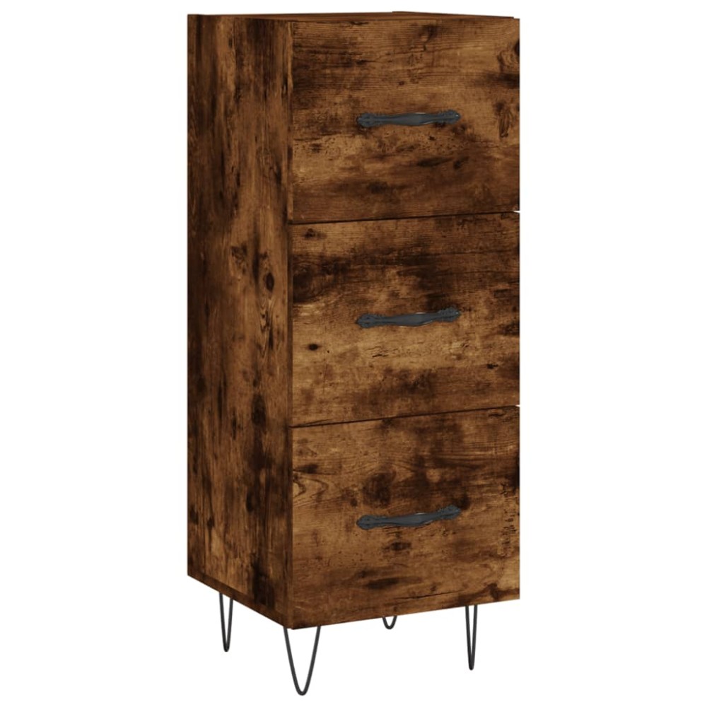 vidaXL Servantă, stejar fumuriu, 34,5x34x90 cm, lemn compozit