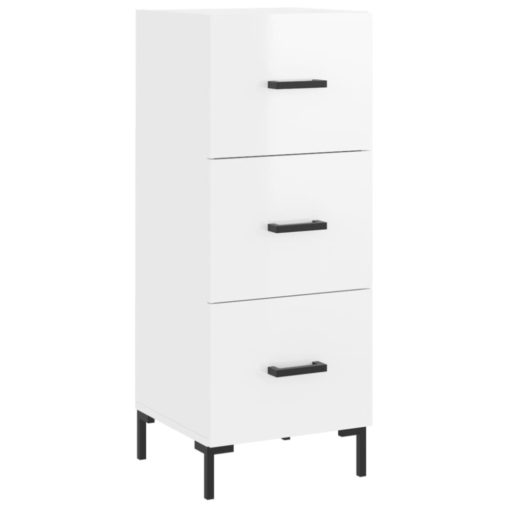 vidaXL Servantă, alb extralucios, 34,5x34x90 cm, lemn compozit