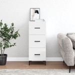 vidaXL Servantă, alb extralucios, 34,5x34x90 cm, lemn compozit vidaXL Servantă, alb extralucios, 34,5x34x90 cm, lemn compozit