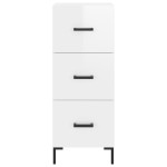 vidaXL Servantă, alb extralucios, 34,5x34x90 cm, lemn compozit vidaXL Servantă, alb extralucios, 34,5x34x90 cm, lemn compozit