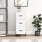 vidaXL Servantă, alb, 34,5x34x90 cm, lemn compozit vidaXL Servantă, alb, 34,5x34x90 cm, lemn compozit