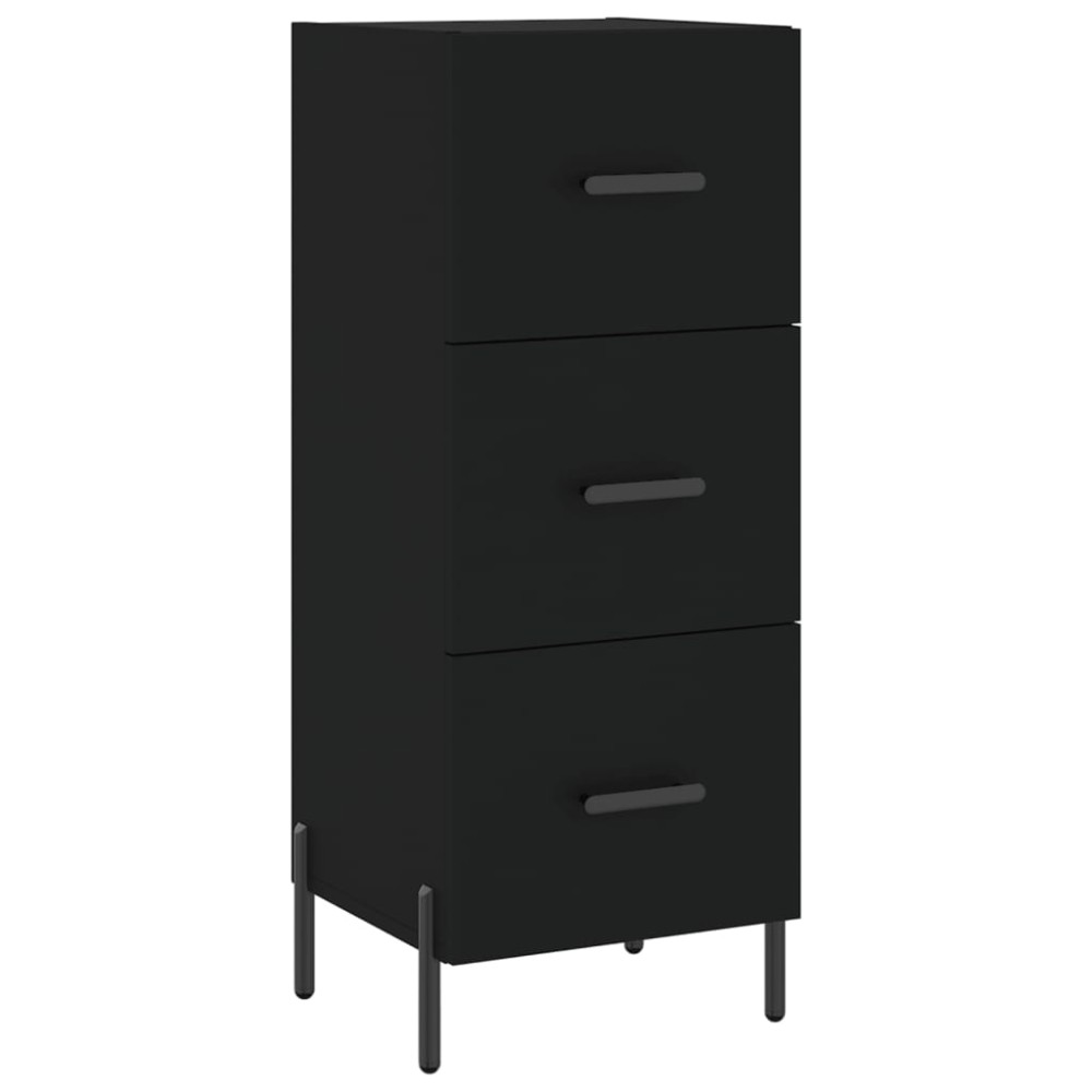 vidaXL Servantă, negru, 34,5x34x90 cm, lemn compozit