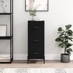 vidaXL Servantă, negru, 34,5x34x90 cm, lemn compozit vidaXL Servantă, negru, 34,5x34x90 cm, lemn compozit